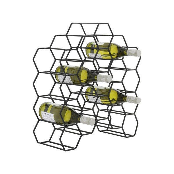 Fekete fém bortartó polcos állvány, palackok száma 12 Salbris – Light & Living-image-4