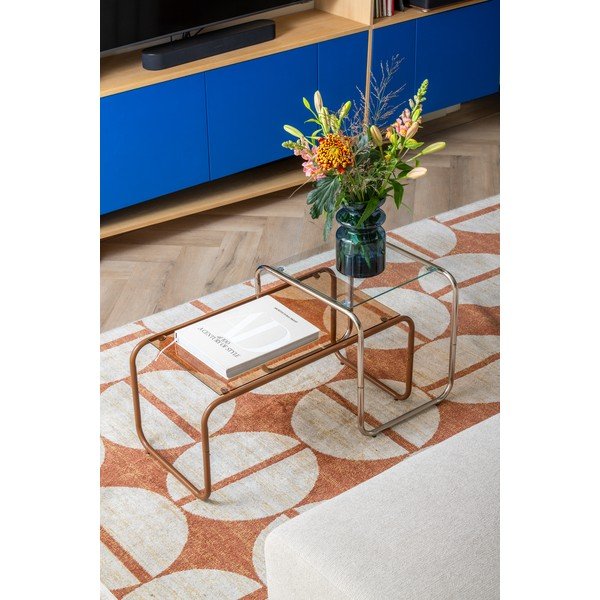 Zöld dohányzóasztal üveg asztallappal 40x80 cm Ventana – Leitmotiv-image-1