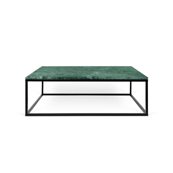 Prairie zöld márvány dohányzóasztal fekete lábakkal, 75 x 32 cm - TemaHome