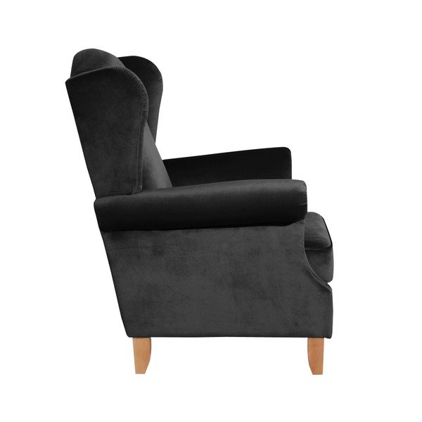 Verita Velvet fekete füles bársonyfotel - Max Winzer-image-1