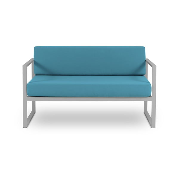 Nicea kék kétszemélyes kültéri kanapé szürke kerettel - Calme Jardin