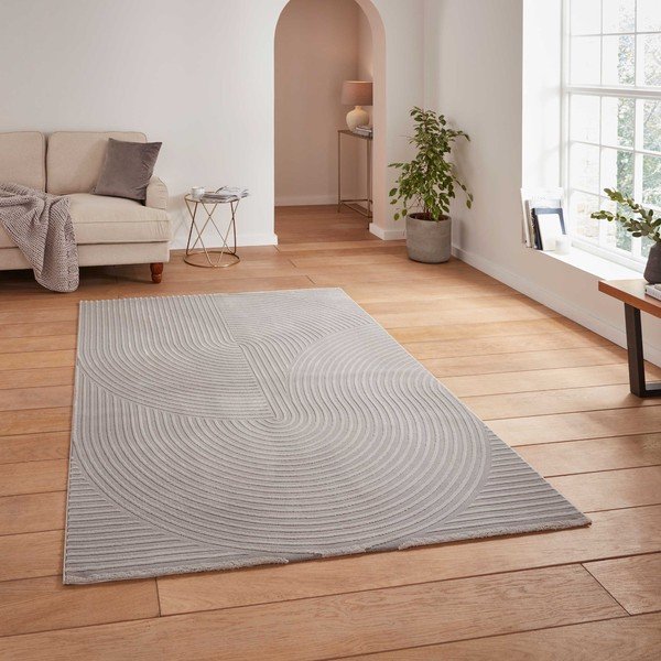 Világosszürke mosható szőnyeg újrahasznosított szálakból 120x170 cm Flores – Think Rugs-image-1