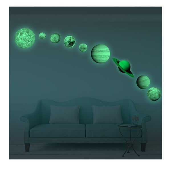 Solar System 9 db-os világító falmatrica szett - Ambiance-image-1