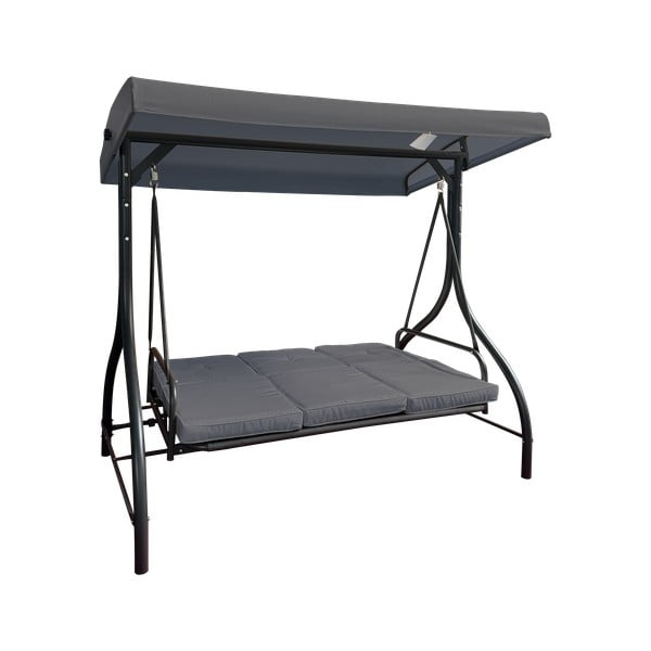 Szürke fém kerti hintaágy Paris – Rojaplast-image-3