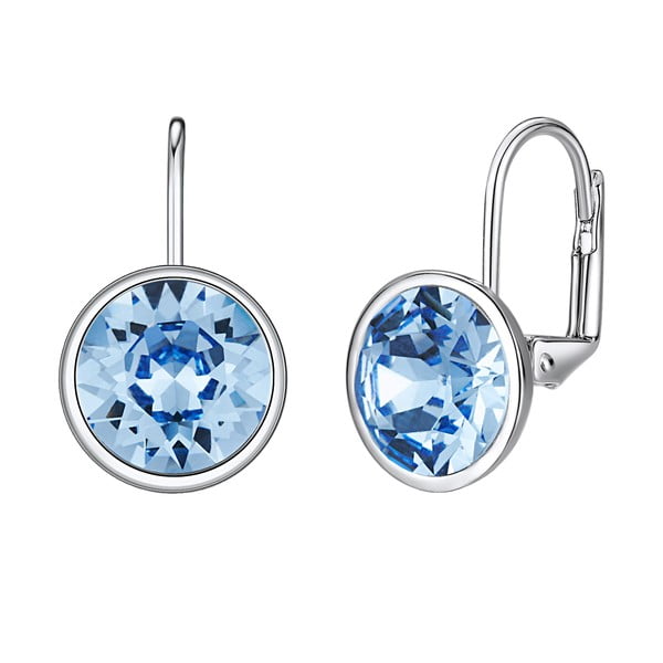 Sia ezüstszínű és kék fülbevaló Swarovski kristályokkal - Saint Francis Crystals