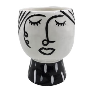 Pot Face fekete-fehér porcelán váza - Mauro Ferretti