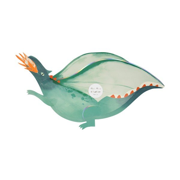 Egyszer használatos papír  tányér készlet 4 db-os Dragon – Meri Meri-image-1