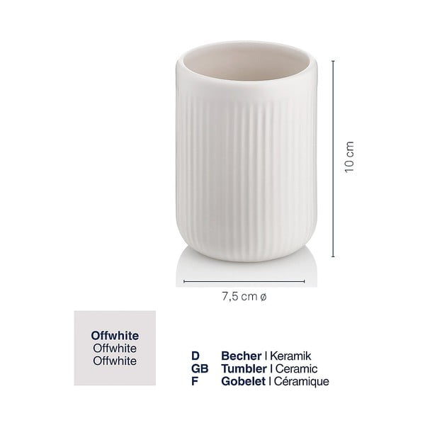 Adele fehér kerámia fogkefetartó pohár - Kela-image-2