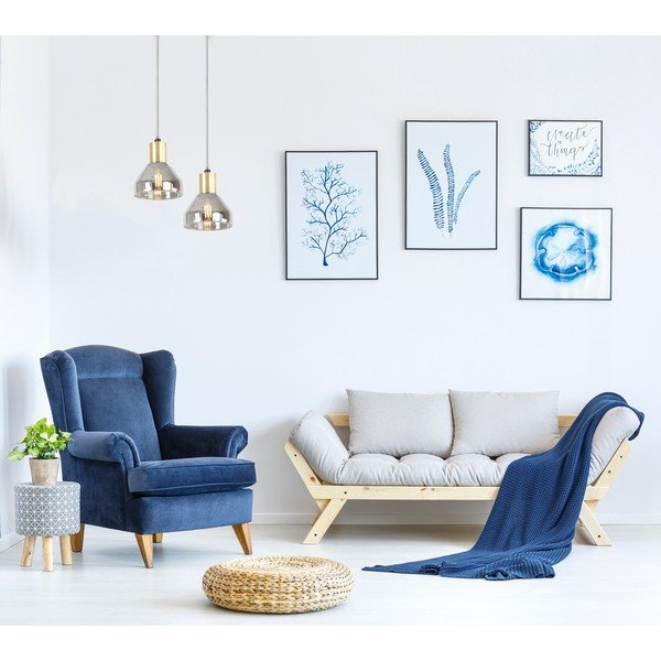 Levendula színű-aranyszínű függőlámpa üveg búrával Gregory – Candellux Lighting-image-1