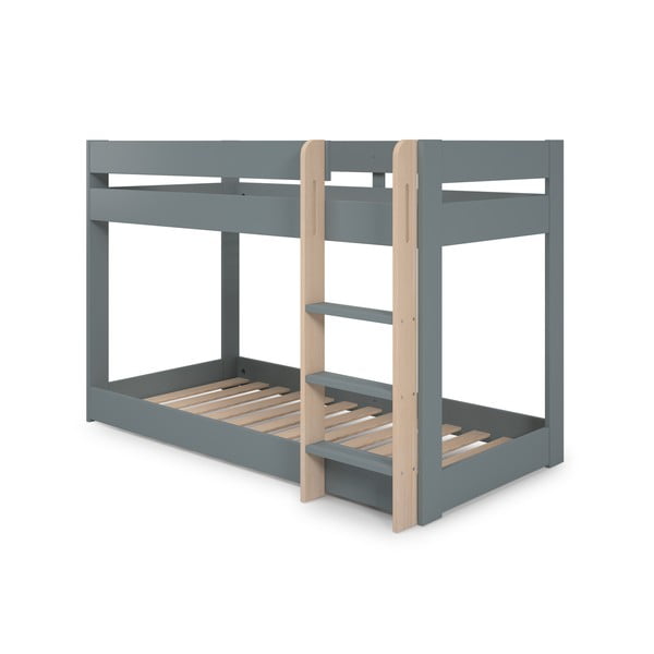 Szürkészöld emeletes gyerekágy ágyráccsal 90x190 cm Angel – Marckeric-image-2