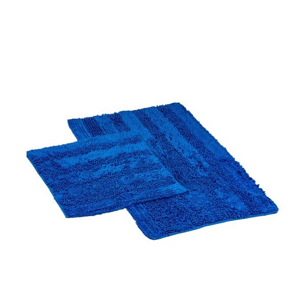Sötétkék fürdőszobai kilépő szett 2 db-os 60x100 cm Luxury Softy – Foutastic