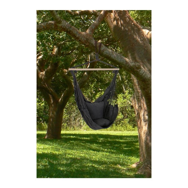 Fekete párnázott kerti függőfotel Tobago – Garden Pleasure-image-2