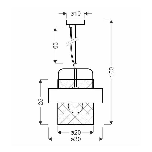 Fekete-ezüstszínű fém függőlámpa ø 30 cm Fiba – Candellux Lighting-image-2