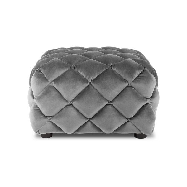 Világosszürke bársony puff Flandrin – Interieurs 86-image-2