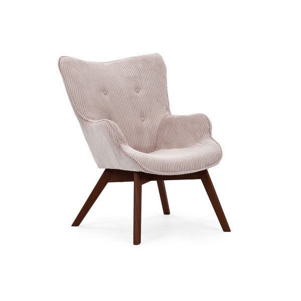 Világos rózsaszín kordbársony fotel Niko – Ropez