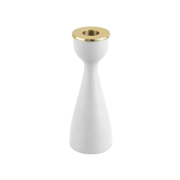 Nimble fehér gyertyatartó aranyszínű részletekkel, magasság 17,5 cm - PT LIVING