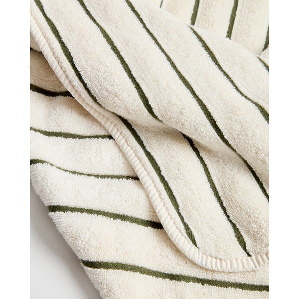 Zöld-bézs frottír pamut fürdőlepedő 70x140 cm Dorane – Kave Home-image-4