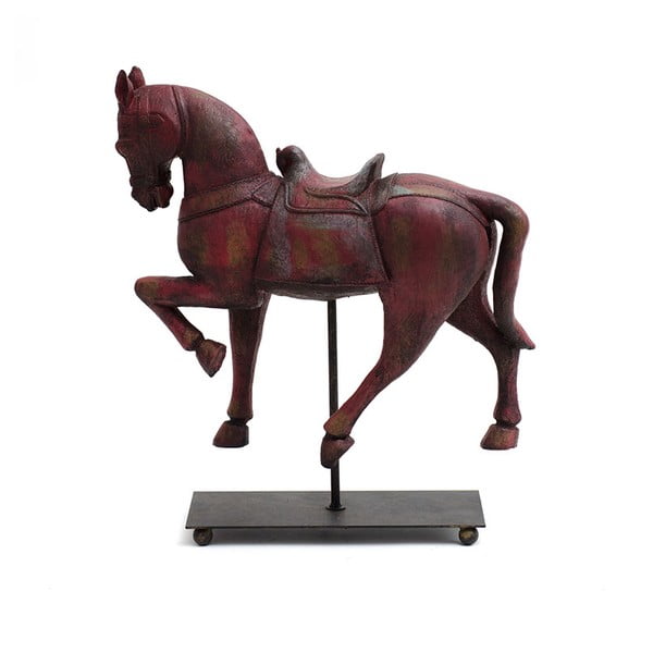 Vörös ló formájú fa dekoráció - Ego Dekor