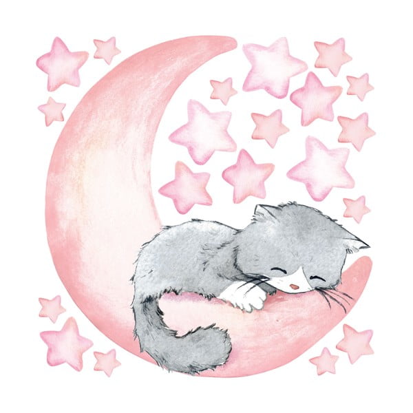 Magic Cat gyerek rózsaszín falmatrica - Ambiance-image-2