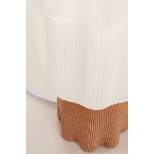 Fehér-barna műanyag asztali lámpa (magasság 27 cm) Camier – Jotex-image-4