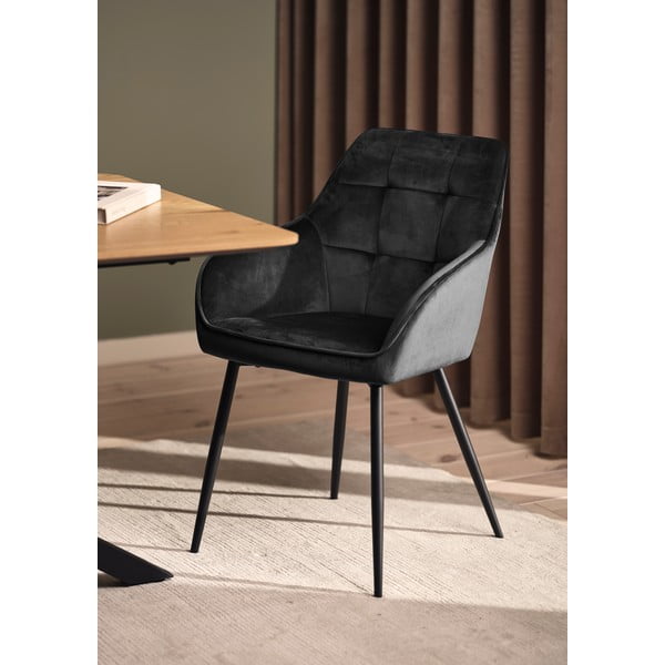 Szürke kárpitozott karfás étkezőfotel szett 2 db-os Nolan Square – Unique Furniture-image-1