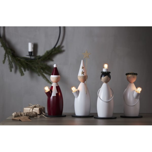 Fehér fénydekoráció karácsonyi mintával ø 12 cm Lucia Classic – Star Trading-image-4