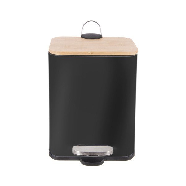 Fekete rozsdamentes acél pedálos szemetes 5 l Black – Orion-image-2