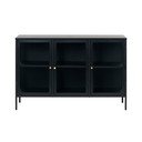 Fekete fém tálalószekrény 132x85 cm Carmel – Unique Furniture
