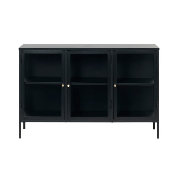 Fekete fém tálalószekrény 132x85 cm Carmel – Unique Furniture