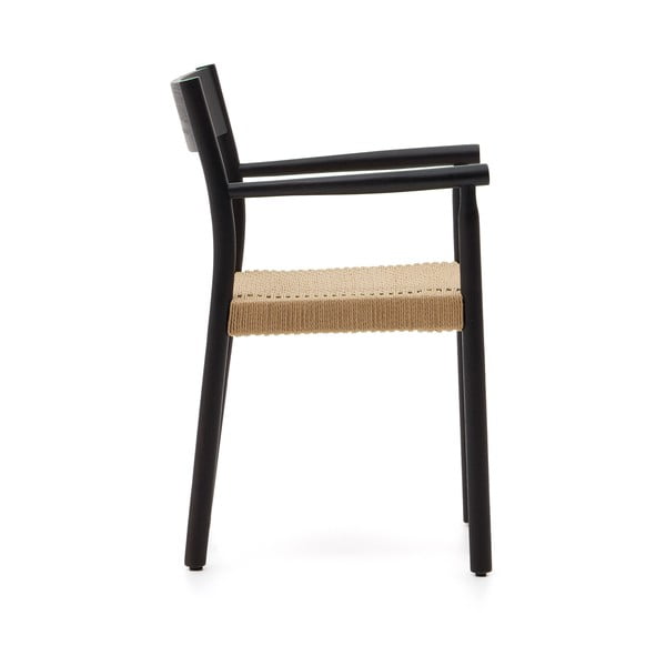 Fekete-natúr színű tölgyfa étkezőszék Yalia – Kave Home-image-4