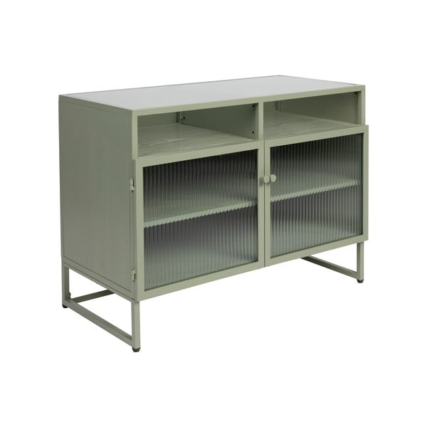 Zöld tálalószekrény 80x58 cm Herbe – White Label-image-2