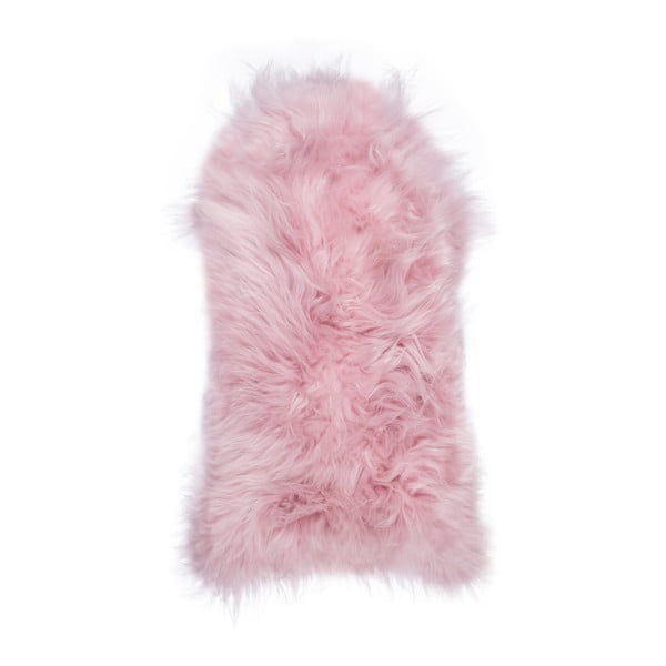 Ptelja világos rózsaszín hosszú szálas birkabőr, 100 x 55 cm - Arctic Fur