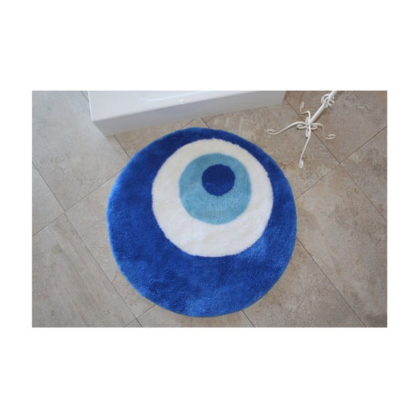 Eye kék kerek fürdőszobai szőnyeg