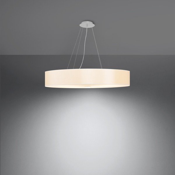 Fehér függőlámpa textil búrával ø 70 cm Herra – Sollux-image-3
