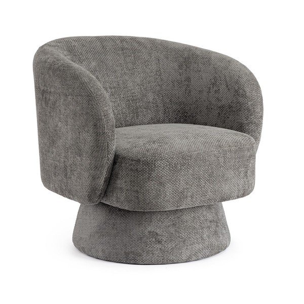 Sötétszürke forgó zsenília fotel Julienne – Bizzotto