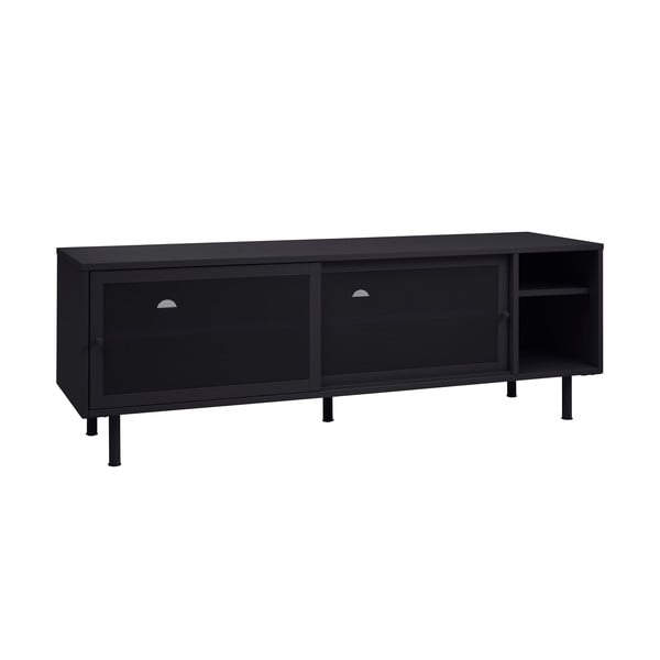 Fekete fém TV-állvány 160x55x45 cm Veep – Unique Furniture-image-4