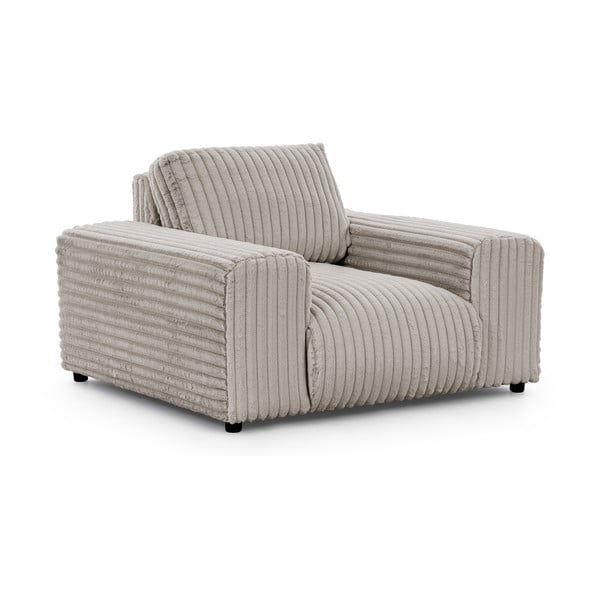 Világosszürke kordbársony fotel Justin – Ropez