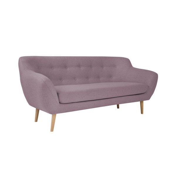Sicile rózsaszín 3 személyes kanapé világos lábakkal - Mazzini Sofas-image-4