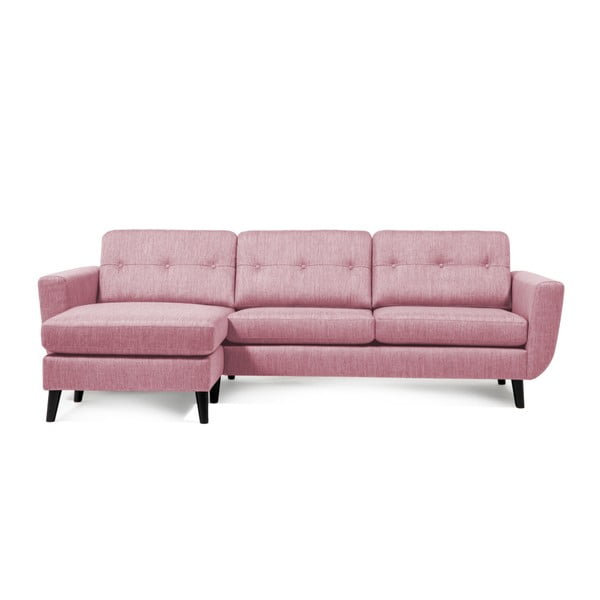Harlem világos rózsaszín kanapé baloldali fekvőfotellel - Vivonita
