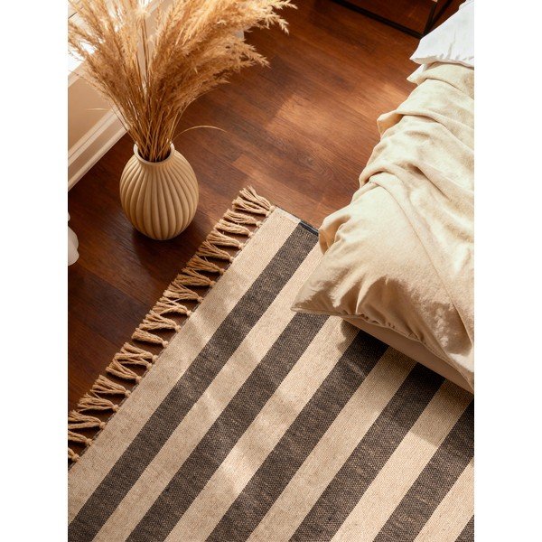 Fekete-krémszínű kétoldalas-kézi szövésű juta szőnyeg 160x230 cm Playa – Hanse Home-image-3