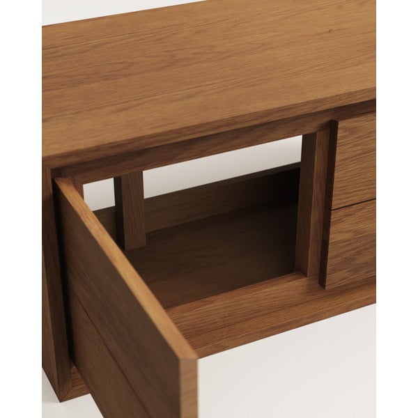 Sötétbarna teakfa fali mosdó alatti szekrény 90x40 cm Kenta – Kave Home-image-4