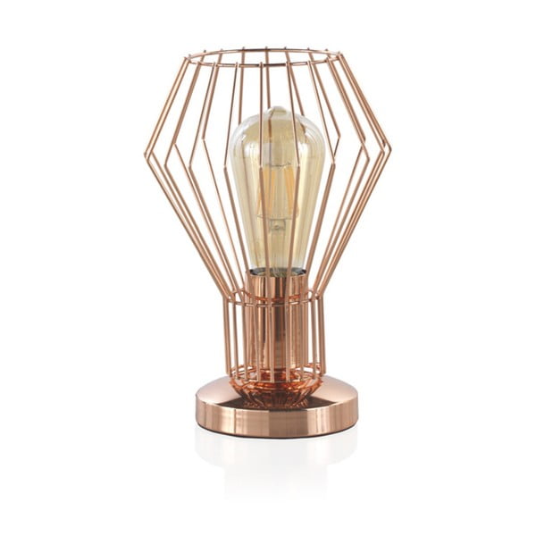 Rézszínű fém asztali lámpa, magassága 25 cm - Geese