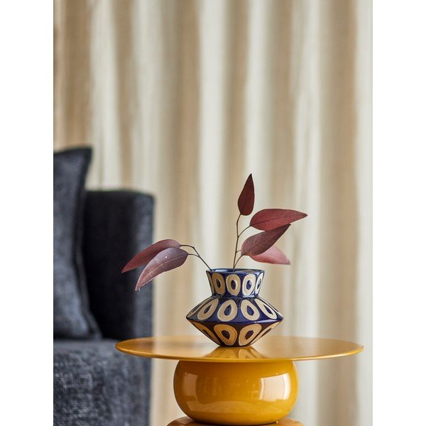 Kék kőedény kézzel készített váza (magasság 12 cm) Bashir – Bloomingville-image-1