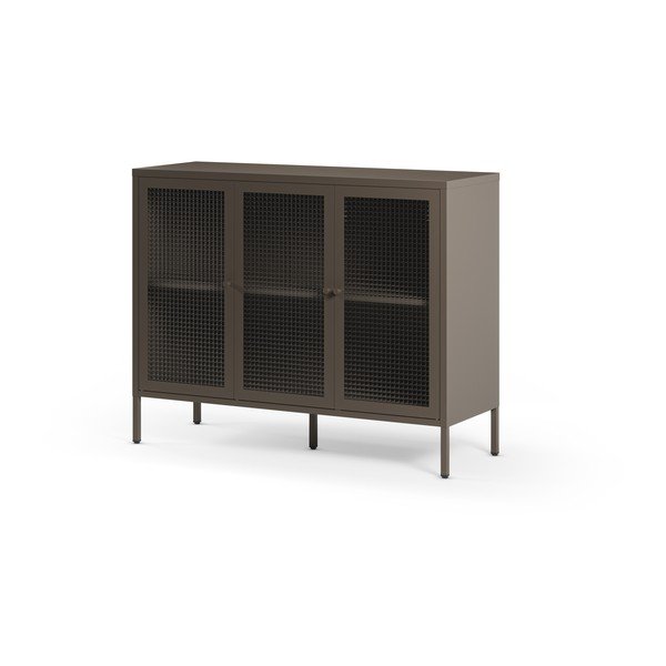 Szürke fém tálalószekrény 121x90x40 cm Layna – Marckeric-image-4