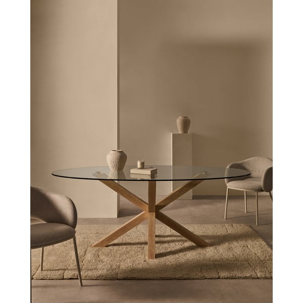 Étkezőasztal üveg asztallappal 100x200 cm Argo – Kave Home-image-1