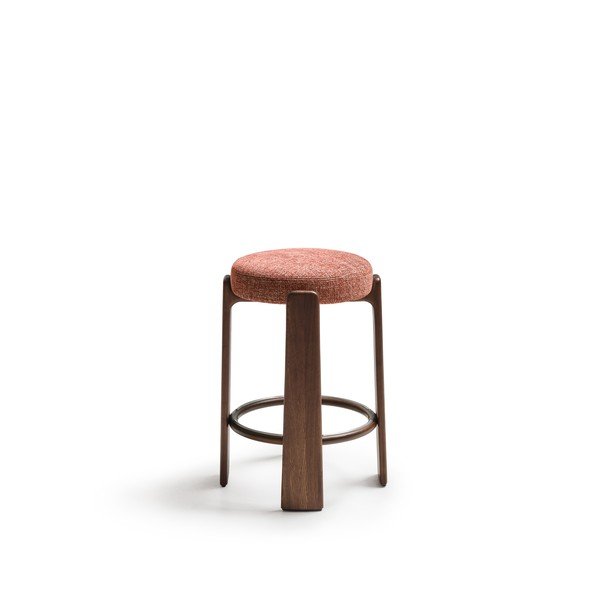 Terrakotta színű-sötét natúr színű kőrisfa bárszék (ülésmagasság 75 cm) Granite – Kave Home-image-2