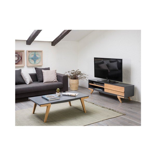 Martina TV-állvány szürke részletekkel, 130 x 38 cm - Marckeric-image-4