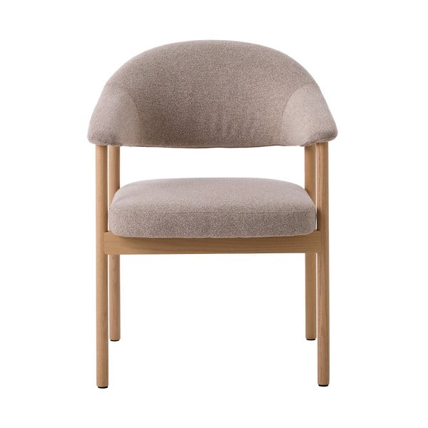 Bézs tölgyfa karfás étkezőfotel szett 2 db-os Elk – Unique Furniture-image-1