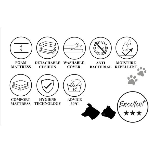 Világosbarna fekhely kutyáknak 50x65 cm – Madison-image-4