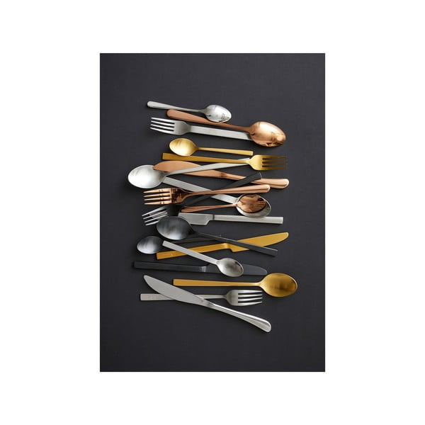 Matt ezüstszínű acél evőeszköz készlet 16 db-os – Bitz-image-2